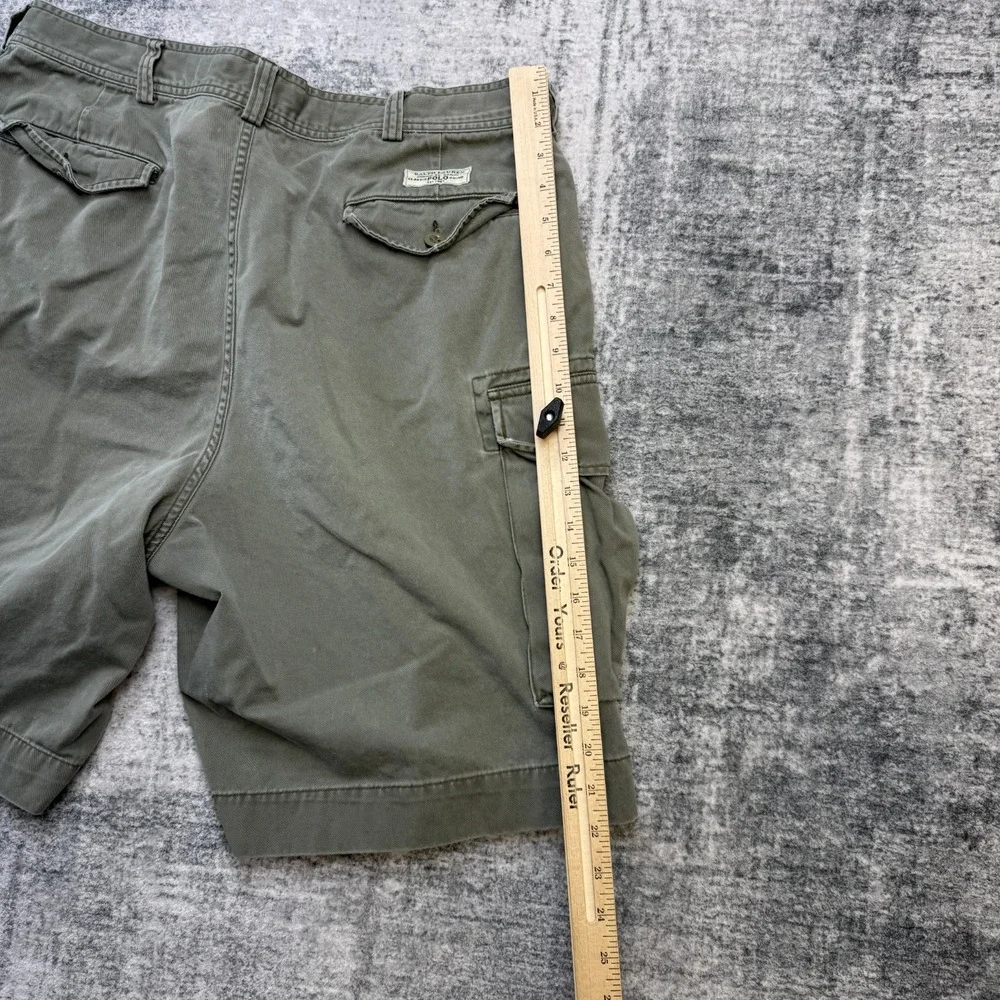 VTG Polo Ralph Lauren Cargo Shorts Mens 40 Green Heavy Cotton Twill Utility 10